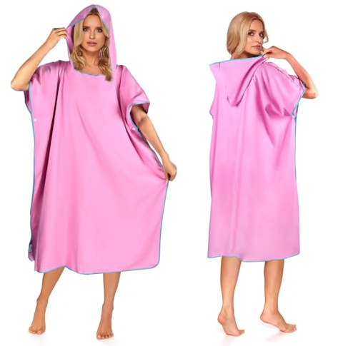 DIELOVEHUA Poncho Surf Microfibra con Cappuccio, Accappatoio da Bagno, Asciugatura Rapida per Uomini & Donne, Nuoto, Campeggio