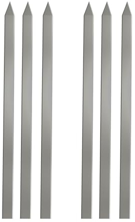 YSAMAX BBQ Kebab Skewers Stainless Steel Flat, Extra Wide Design, Long-Lasting Durability, Rust- and Corrosion-Resistant, Easy to Use, Versatile Uses, (6PCS)