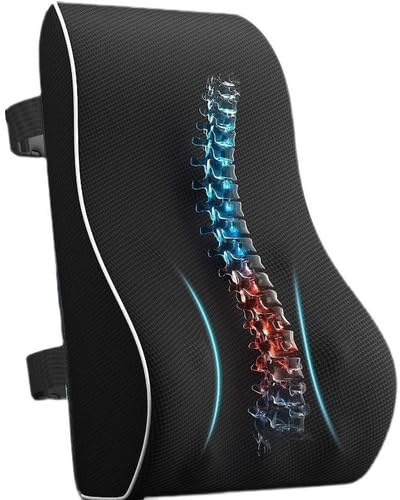 Lumbar Support Pillow for Office Chair Car Memory Foam Back Pillow for Back Pain Relief Improve Posture Ergonomic Back Cushion for Computer, Gaming Chair, Recliner with 3D Mesh Cover