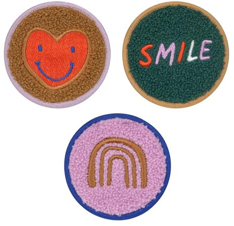 LÄSSIG Anhänger und Patches Set (3 Stk.) mit Druckknopf/School Patches Set Smile/Heart
