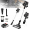 Qimu Cordless Vacuum Cleaner, 550W 45KPA 60Mins Cordless Stick Vacuum Cleaner with LED, 3000mAh Battery, Self-Standing Vacuum,Lightweight Handheld Bagless Vacuum for Home/Pet Hair/Carpets/Hard Floors