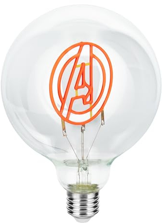 Paladone Marvel-Avengers-LED-Neon-E27-Schraubbirne, dekorativ, zum Einschrauben in jede Edison-kompatible Lampe, offiziell lizenziertes Superhelden-Sammlergeschenk, für Schlafzimmer und Zuhause