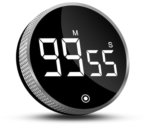 CNMTCCO Digitaler Küchentimer Magnetischer, Eieruhr Timer mit LED Anzeige, Countdown Countup Küche Kurzzeitwecker für Kochen Backen Lernen Fitness Sport(Schwarz)