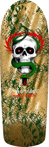 Powell Peralta Mike McGill Skull & Snake Skateboard Deck, Green/Gold Foil, 10 x 30.125