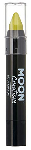 Moon Creations Face Paint Stick Body Crayons | Lime Green | 3.2g | Sweat Proof & Water-Resistant Face Paint | Cruelty Free, Made in UK | For Kids, Adults, Fancy Dress, Festivals, Halloween