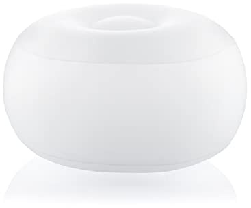 InnovaGoods - Pouf Gonflable LED Multicolore avec Télécommande, Résistant à l'eau, Pompe Incluse, Portable et Léger, Idéal pour Intérieur et Extérieur, Blanc, Unica, Plastique