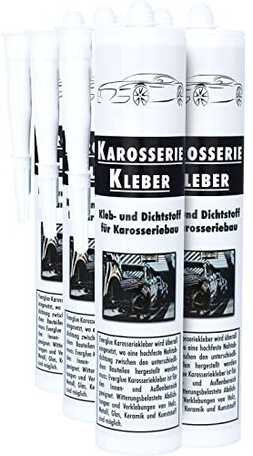 Karosseriekleber 1K MS Montagekleber UV-beständig weiß Kartusche MS-Polymer Kraftkleber extra stark elastischer Kleb-und Dichtstoff zum Kleben und Abdichten im Fahrzeugbau, Caravan, Wohnmobil