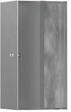 hansgrohe XtraStoris Rock nicho de Pared con Puerta alicatable 300x150x140 mm, 56088; Color: Acero Inoxidable Pulido