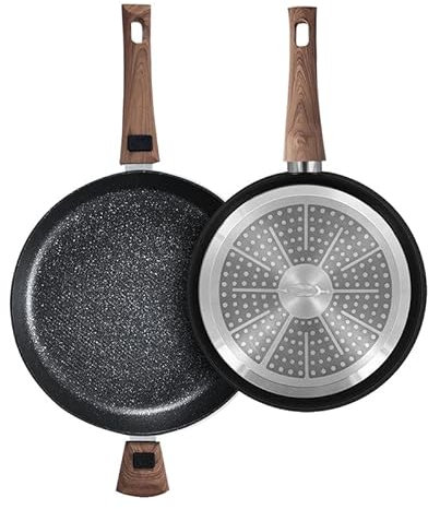 Durandal Pfanne Légende - 2er Set - Bratpfanne mit Abnehmbarem Griff - Servierpfanne antihaftbeschichtet - Aluminiumpfannen - Induktionspfanne (20 + 32 cm)