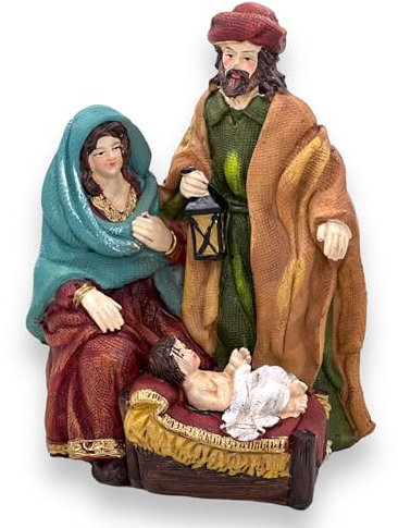 MIJOMA Wunderschöne Krippenfiguren für Weihnachtskrippe - Handbemalte Kunststein-Figuren - Perfekte Weihnachtsdekoration in verschiedenen Sets & Stilrichtungen zur Auswahl (1-teilig - 15cm hoch)