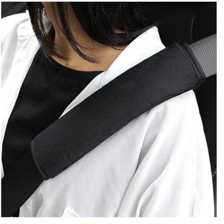 CGEAMDY 2 Stück Auto-Sicherheitsgurtpolster, Gurtpolster Strapazierfähige Autositzgurtpolster, Auto-Sicherheitsgurtgurt Schulterpolster für Erwachsene Kinder(Schwarz)