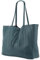 SH Leder ® Damen Echt Rindleder Shopper in Querformat mit Innentasche in vielen Farben Schultertasche Henkeltasche 30x37cm Maja G514 (Petrolblau)