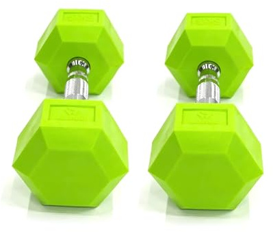 BILDER - Coppia Manubri Palestra Verdi 5 Kg, Forma Esagonale e Impugnatura Antiscivolo, Set Pesi Palestra e per Allenamento a Casa per Tonificazione e Riscaldamento, Set Manubri Duraturi Salvaspazio