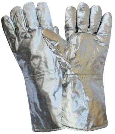 Dioeazh Guanti Da Saldatura Uomini - Guanti Termoisolanti in Alluminio per Lavori a Caldo - Da Lavoro Sicurezza Per Metallurgia Cucina Ristorante Fusione Acciaio