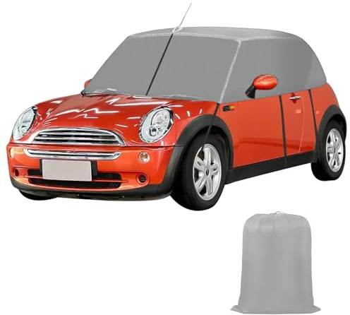Halvgarage för mini Cabriolet R52 R57 F57 2005–2022, 600D halvgarage bilskydd vattentät ersättning, med remmar och antennhål, softtop takskydd UV regn sol dammskydd (grå)