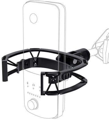 Etour Metall Mikrofonspinne [Passgenau für Elgato Wave:3/1], WAVE Shock Mount Elastische Schwingungsdämpfung, Stoßfeste, Clip-Halterung für Mikrofon mit 3/8 Zoll oder 1/4 Zoll Schraubadapter