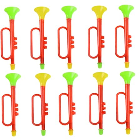 TOYANDONA 10 Piezas de Trompetas de Plástico Trompetas de Plástico Colores Aleatorios Herramienta de Animación para Fiestas y Celebraciones Segura y Divertida Color Color Aleatorio