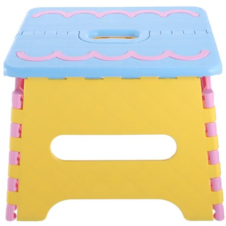 BAZEITFLOW Tabouret Pliant Portable en Plastique Bleu, 18 Cm de Hauteur, Tabouret Compact et Léger, pour Salle de Bain, Jardin, Pêche et Usage Extérieur, Marchepied Pratique pour Adultes