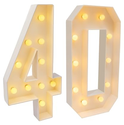 100 cm lettere luminose grandi, numeri di candela, per compleanno, 40 compleanno, decorazione per feste, LED, 2000 – 3000 K, luce bianca calda, per feste di compleanno, anniversari