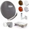 Fuba 8 Teilnehmer Set - Sat Komplettanlage Fuba DAA 850 Alu Satellitenschüssel 85cm + DEK 407 Quattro LNB + FMG 508 Multischalter 8 Teilnehmer + Wandhalter, erweiterbar bis 48 TV (HDTV, UHD 4K/8K)