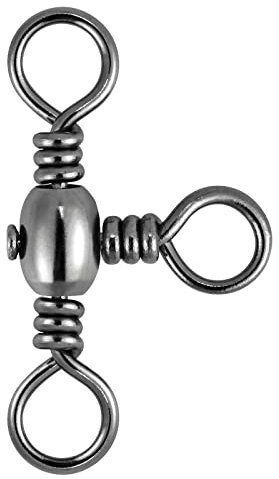 Dr.Fish 30 Stück 3-Wege-Angelwirbel, Drei-Wege-Fasswirbel, Wels-Rig, Wirbel, Surfen, Angeln, 3-Wege-Rigs für Salzwasser, Angelzubehör, 2,3 cm, 34 kg