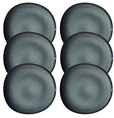 Villeroy & Boch like. by Lave gris 6x Speiseteller, 28 cm, Steingut, grau