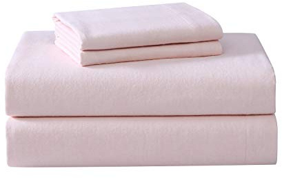 Laura Ashley - Full Sheet Set, Cotton Flannel Bedding, Brushed for Extra Softness & Comfort (Bright Blush, Full)