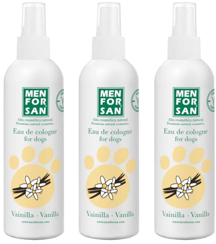 Menforsan Eau de Toilette pour Chien Arôme Vanille 125 ml - Pack de 3 Unités