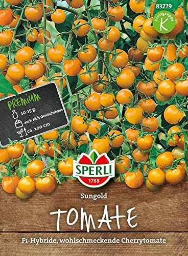 83279 sperli premium tomatfrön Sungold | Buske tomatfrön | tomatfrön resistenta | vilda tomater frön | vinbärstomat frön | honungstomat frön | Gamla tomatsorter