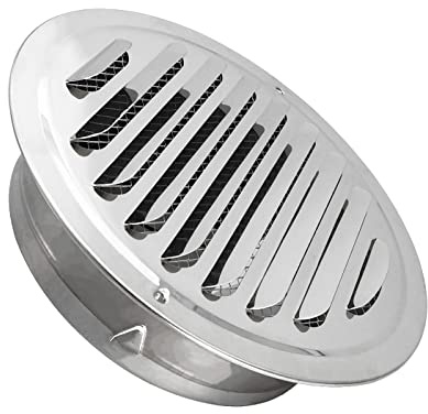 JSIXASO Grille d'aération 150mm en Acier Inoxydable Rond Grille de Ventilation de Tuyau d'échappement pour Ventilation des Cheminée, Cuisine, Salle de Bain (150mm)