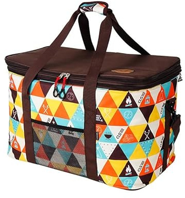 Borsa Frigo Borsa da Picnic di Grande capacità 60L Borsa da Picnic 900D Oxford Panno Panno Multicolor Stampa Regolabile con Chiusura con Chiusura a Spalla Borsa da Campeggio 994 (Color : 1)