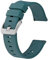 BISONSTRAP Silicone Watch Bands, Slim Watch Straps with Quick Release, 20mm, Cyan (Blue) with Silver Buckle