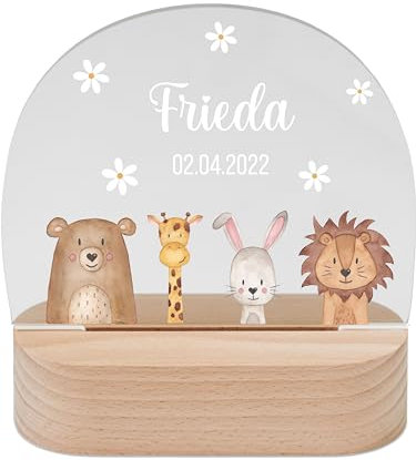 wunderwunsch - Personalisiertes Nachtlicht für Babys - Individuelle Nachttischlampe für Kinder - Personalisierte Geschenke Kinder - Babygeschenk - Geschenk zur Geburt