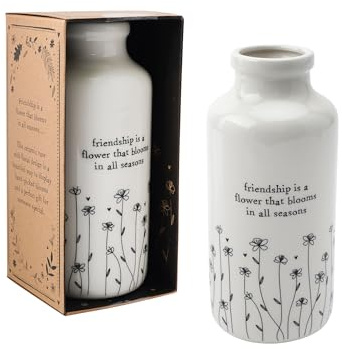 CGB Giftware | Send With Love 'Friendship...' Ceramic Bottle Vase In Gift Box | Homeware | New Home Gift | Ceramic Vase | GB07474