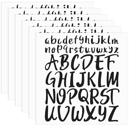 MYHOGOOD 6 Sheet Letter Stickers, Waterproof Self Adhesive Sticky Letter Alphabet Sticker, 26 Letters Personalised Vinyl Stickers Stick on Letters for Scrapbooking, DIY and Craft Signs - Black