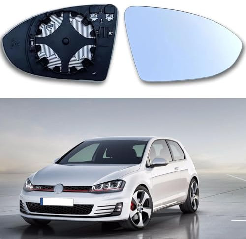 ANBOO Spiegelglas für Golf 7 Rechts Beifahrerseite Beheizbar mit Trägerplatte 5G0857522 Geeignet für V W Golf 7 MK7 (Rechts)