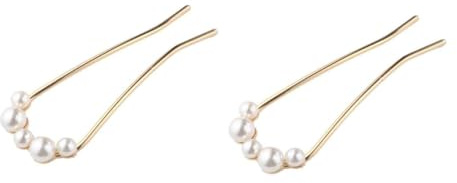 2 horquillas para el pelo en forma de U con perlas doradas, accesorios clásicos y elegantes, adornos de novia, horquillas en forma de U