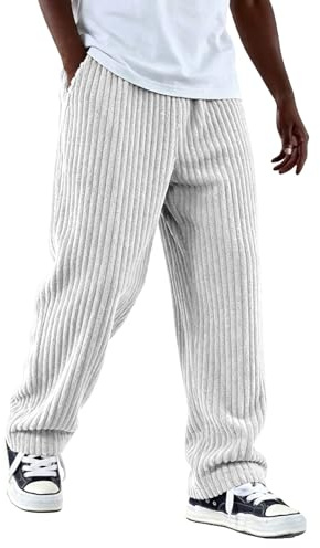 Pantalon en velours côtelé pour homme, baggy, pantalon de loisirs, jambe large, pantalon de jogging, pour l'automne et l'hiver, taille élastique, pantalon de loisirs confortable