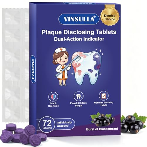 VINSULLA Compresse coloranti per placca per bambini e adulti, 72 pezzi