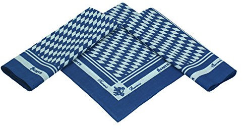 Betz 3er Pack Nickituch Bandana Kopftuch Halstuch BAYERN Größe ca. 55 x 55 cm 100% Baumwolle Farbe: blau
