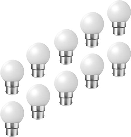 HUAMu Ampoules baïonnette B22 - Paquet de 10 ampoule LED Feston 2 W (équivalent 20W), ampoule écoénergétique écoénergétique colorée blanc, petites ampoules de Noël BC Cap