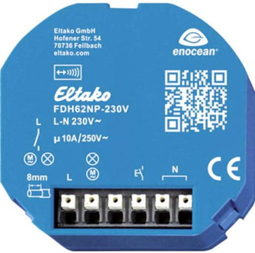 FDH62NP-230V+FTKB-rw Eltako Funk Schaltaktor 1-Kanal Unterputz Schaltleistung (max.) 2500 W Reichweite max. (im Freifel