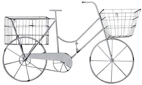 Garten Fahrrad Wanddeko Landhausstil Metallrad Weiss 102 cm Blumenfahrrad zum Bepflanzen aja197 Palazzo Exklusiv