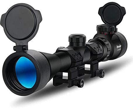 Paike Lunette de visée 3-9X40, viseur éclairé Rouge Vert, avec couvercles rabattables