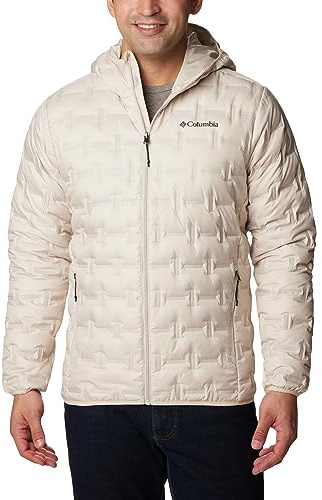Columbia Delta Ridge Down Hooded Jacket, Piumino Con Cappuccio Uomo, Dark Stone, Taglia XXL