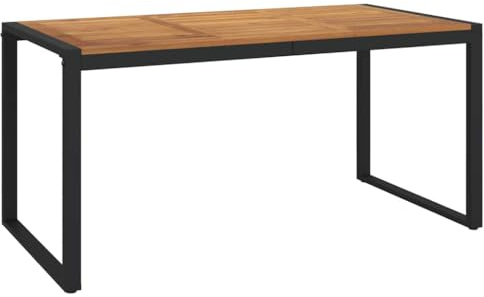 vidaXL Table de Jardin et Pieds en Forme de U 160x80x75 cm Bois Acacia, Table d'extérieur, mobilier de Jardin, Meubles de Patio, Table de Patio