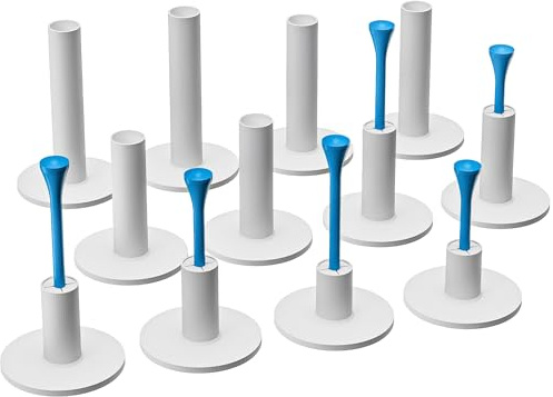 Rubber Golf Tees for Mats, Golf Tee Holder for Driving Range & Simulator, Unbreakable Golf Mat Tee - Golf Accessories for Indoor & Outdoor Practice, 6 Sizes Rubber Tees & 2 Sizes Tees (32 Pcs)