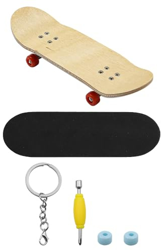 Tiardey Mini Finger Skateboard, Maple Wooden Alloy Fingerboard, Pro Finger Board with PU Non-Slip Box, Reduce Pressure, Suitable for Gifting to Friends and Family
