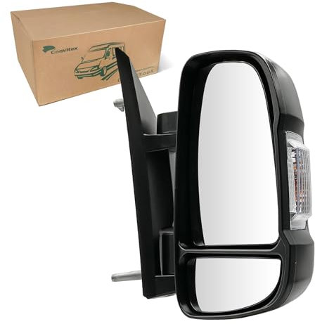 Convitex Außenspiegel Komplett Elektrisch Klappbar Rechts für Ducato Boxer Jumper Baujahr 2006-2023 Spiegel Abklappbar Kurzarm Seitenspiegel Einklappbar Mit Blinker Beifahrerseite