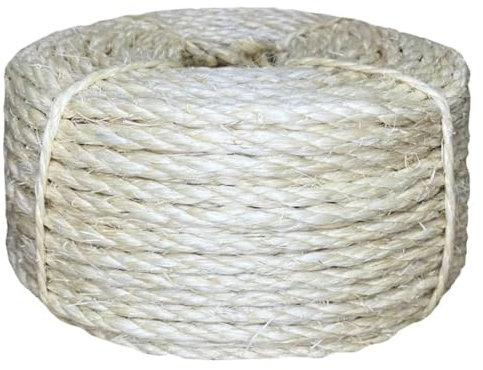 LAPOOH Cuerda 100% sisal 6 mm 50 m, Rollo Mimbre, Cuerda Manualidades, Cuerda Decorativa, para Tejer Crochet, Bobinas De Hilo, Cesta De Cuerda - SPU:155013
